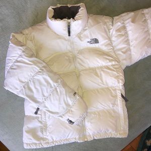 North Face nuptse white puffer jacket
